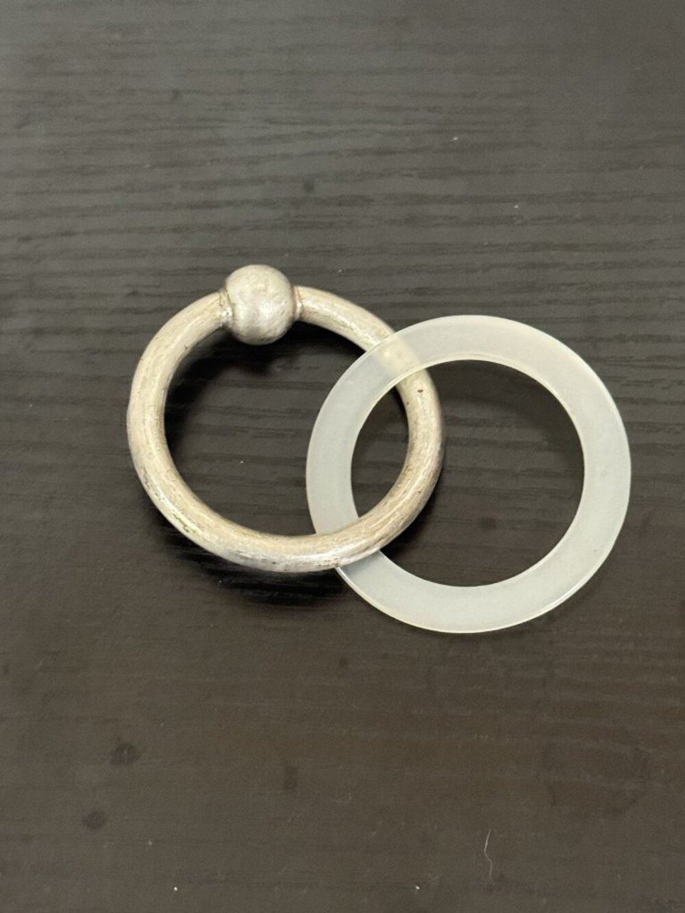 Vintage Lunt Sterling Silver Baby Teething Ring Rattle No. 1171